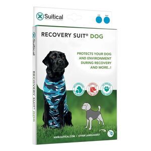 NEW Suitical Recovery Suit for Dogs - Blue Camo - Size S+
